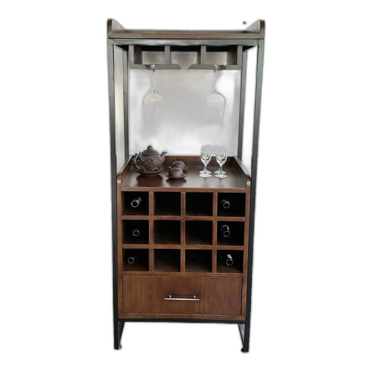 Trang chủ Tủ đựng rượu gỗ cao su chân sắt