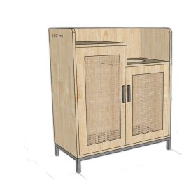 Tủ đựng thùng rác 80x40x95cm gỗ cao su