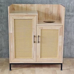Tủ đựng thùng rác 80x40x95cm gỗ cao su - hình 1
