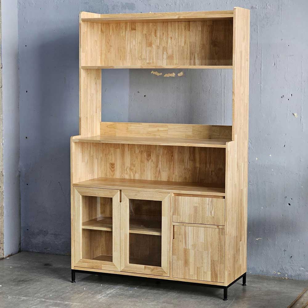 Tủ kệ nhà bếp 117x45x193cm gỗ cao su Tủ kệ nhà bếp 117x45x193cm gỗ cao su - hình 3