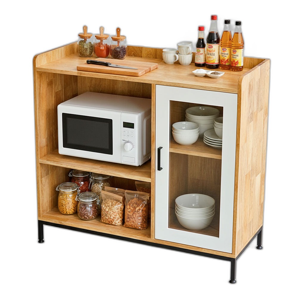 Tủ phòng ăn 100x40x92cm gỗ cao su chân sắt Tủ phòng ăn 100x40x92cm gỗ cao su chân sắt