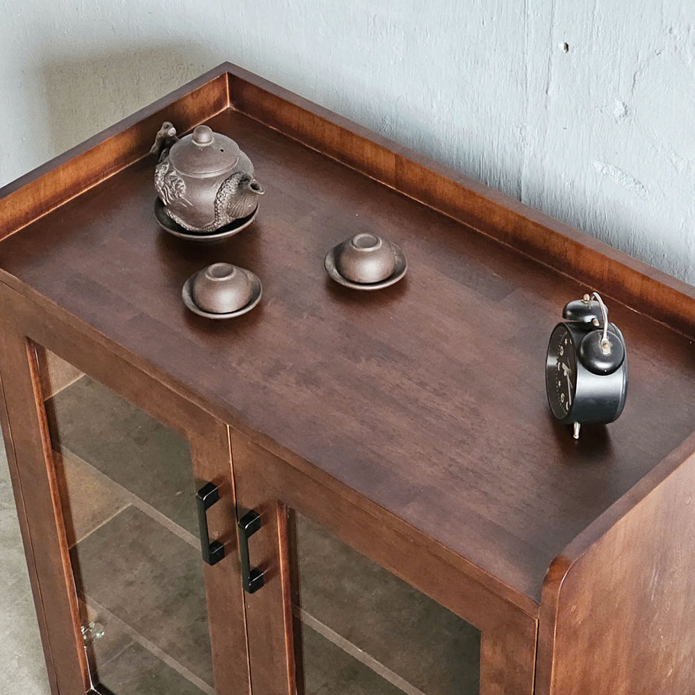 Tủ phòng ăn cửa kính 80x40x82cm gỗ cao su Tủ phòng ăn cửa kính 80x40x82cm gỗ cao su - hình 2