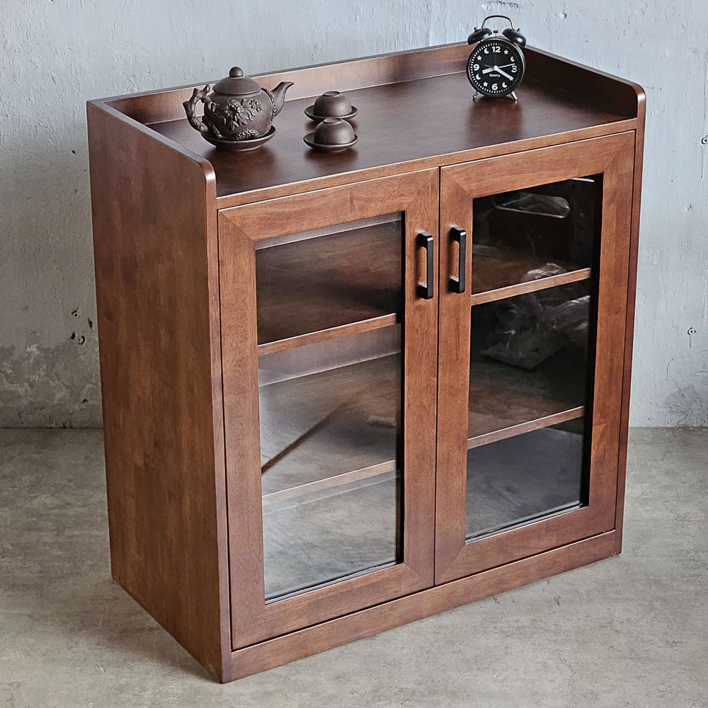 Tủ phòng ăn cửa kính 80x40x82cm gỗ cao su Tủ phòng ăn cửa kính 80x40x82cm gỗ cao su - hình 3