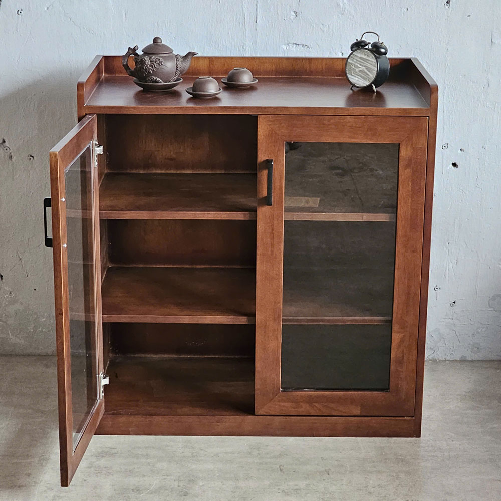 Tủ phòng ăn cửa kính 80x40x82cm gỗ cao su Tủ phòng ăn cửa kính 80x40x82cm gỗ cao su - hình 5