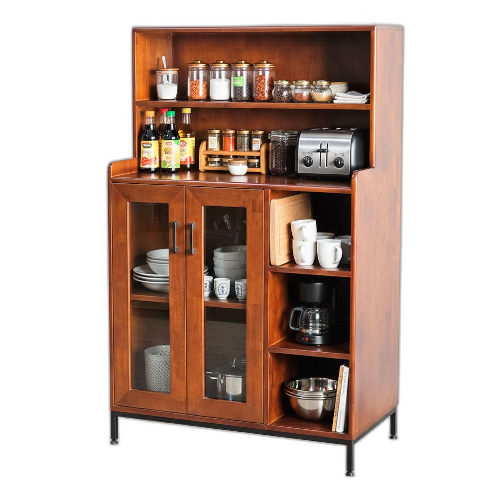 Tủ phòng ăn cửa kính 88x48x130cm gỗ cao su khung chân sắt Tủ phòng ăn cửa kính 88x48x130cm gỗ cao su khung chân sắt