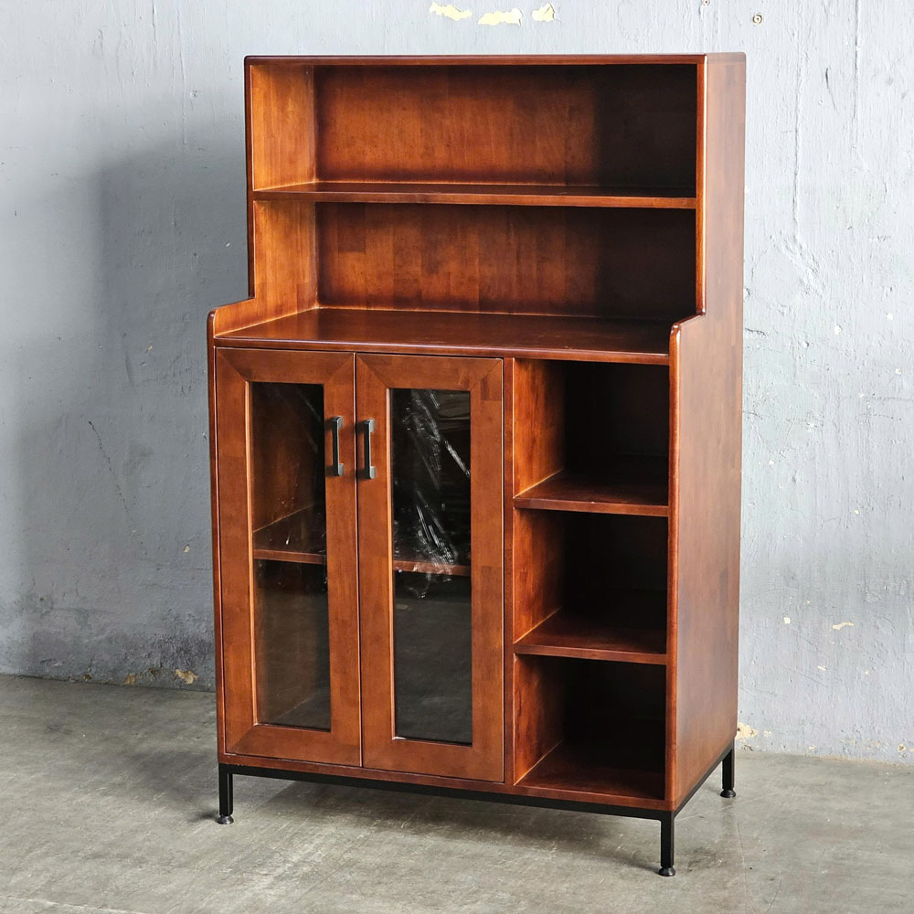 Tủ phòng ăn cửa kính 88x48x130cm gỗ cao su khung chân sắt Tủ phòng ăn cửa kính 88x48x130cm gỗ cao su khung chân sắt - hình 2