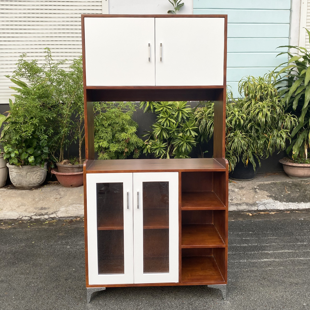 Tủ phòng ăn gỗ tự nhiên chân sắt Tủ phòng ăn gỗ tự nhiên chân sắt - hình 1