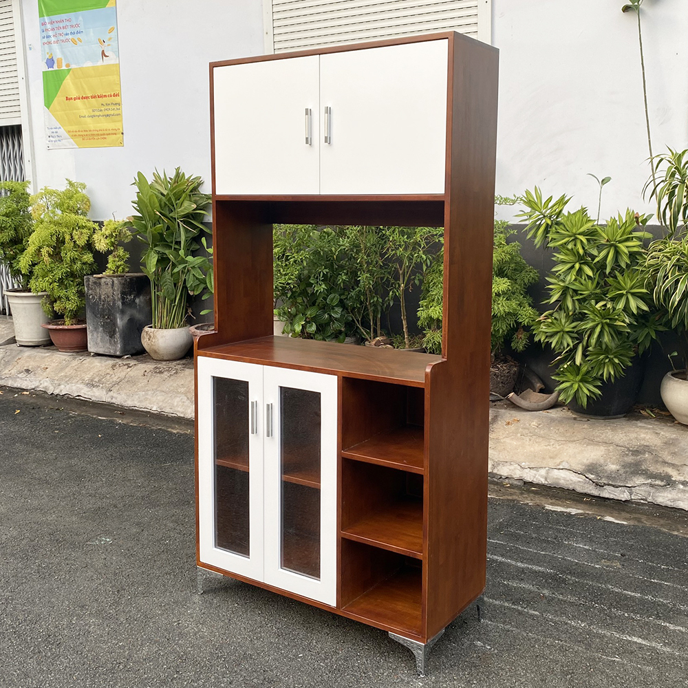 Tủ phòng ăn gỗ tự nhiên chân sắt Tủ phòng ăn gỗ tự nhiên chân sắt - hình 3