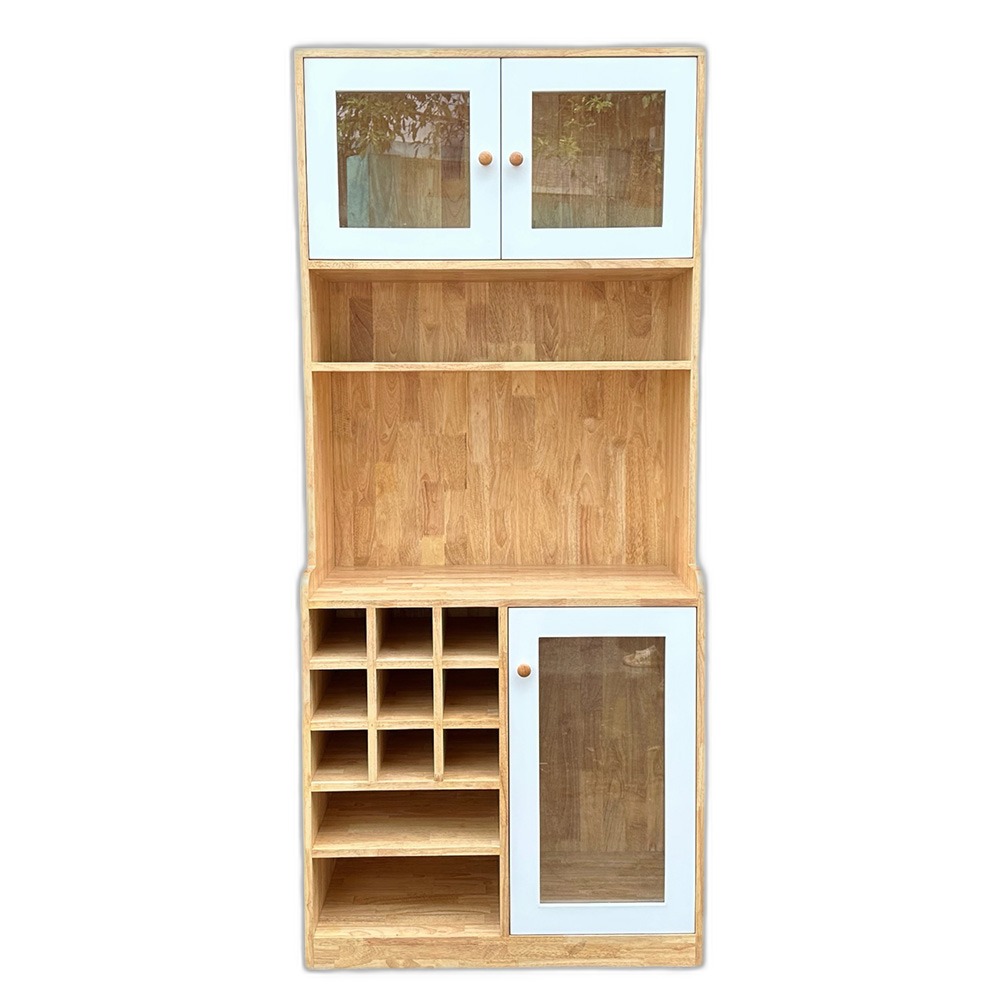 Tủ phòng ăn kết hợp tủ rượu gỗ cao su Tủ phòng ăn kết hợp tủ rượu gỗ cao su