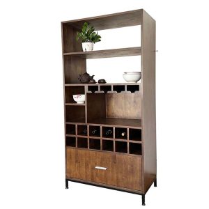Tủ phòng ăn kết hợp tủ rượu gỗ cao su - hình 1