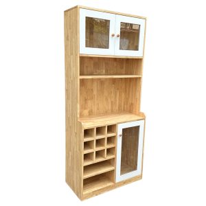 Tủ phòng ăn kết hợp tủ rượu gỗ cao su - hình 1