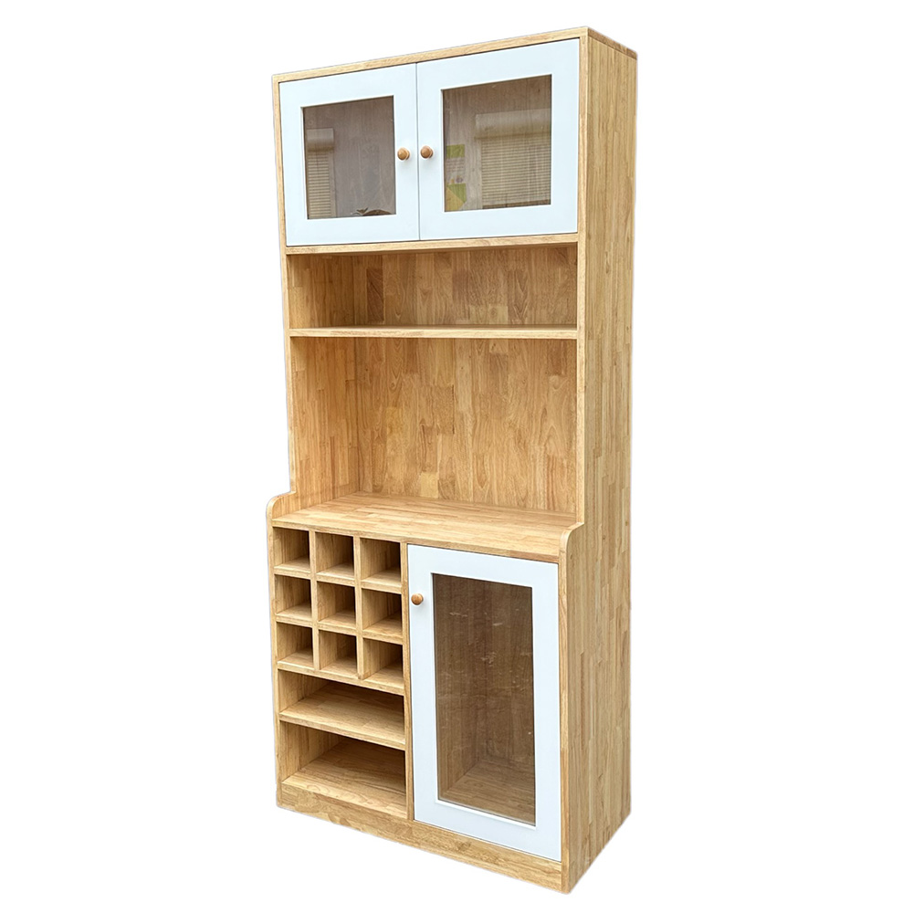 Tủ phòng ăn kết hợp tủ rượu gỗ cao su Tủ phòng ăn kết hợp tủ rượu gỗ cao su - hình 2