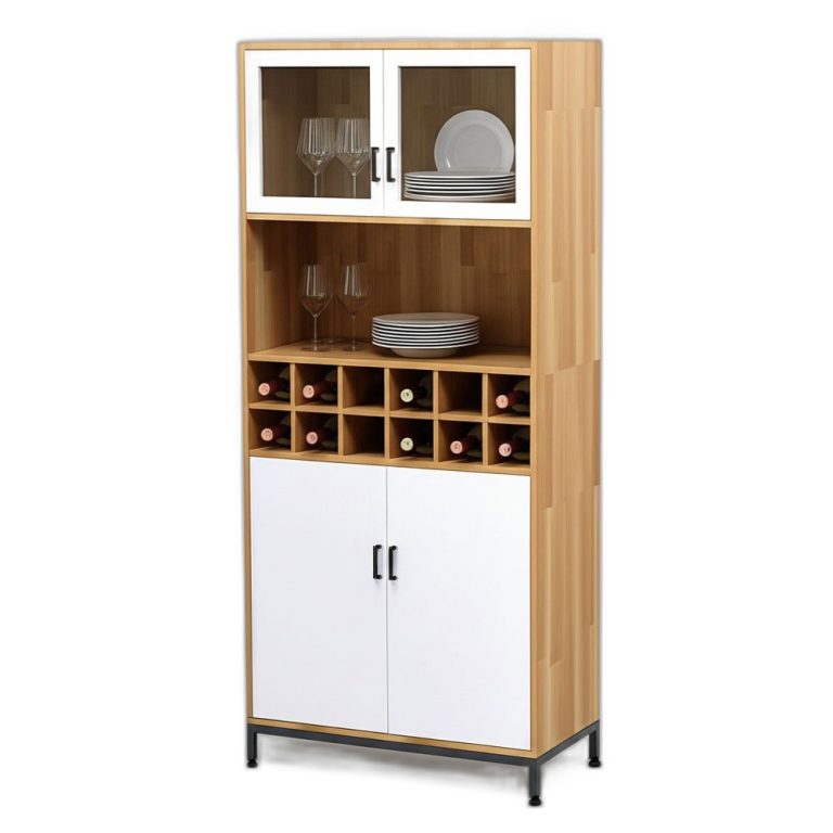 Trang chủ Tủ phòng ăn kết hợp tủ rượu gỗ tự nhiên chân sắt
