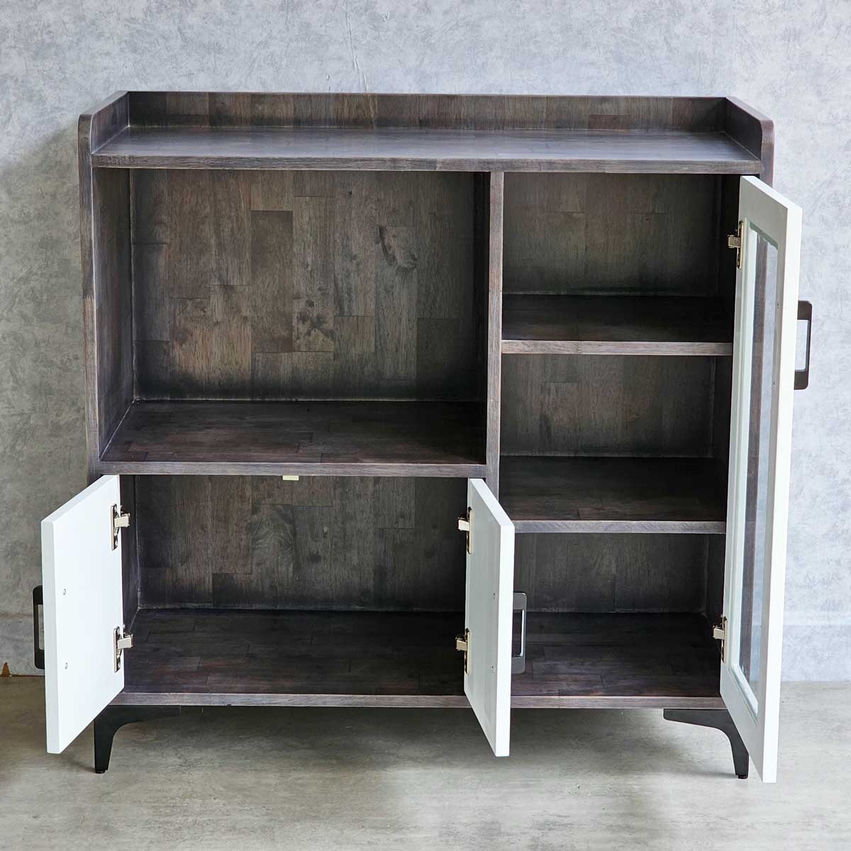 Tủ phòng ăn nhỏ gọn gỗ cao su chân sắt Tủ phòng ăn nhỏ gọn gỗ cao su chân sắt - hình 2