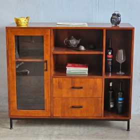 Tủ rượu 120x40x100cm gỗ cao su - hình 1