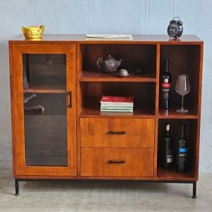 Tủ rượu 120x40x100cm gỗ cao su - hình 1
