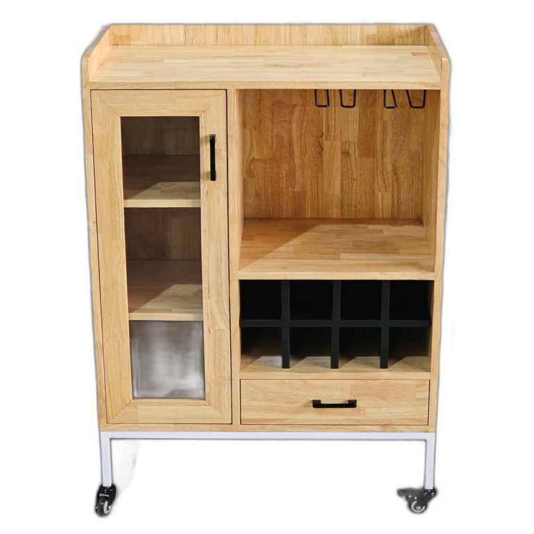 Trang chủ Tủ rượu di động 80x40x115cm gỗ cao su
