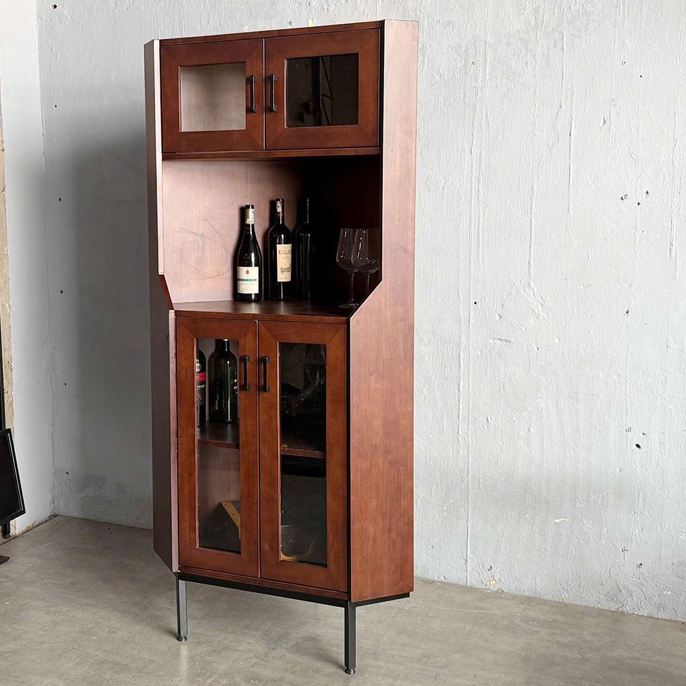 Tủ Rượu góc tường gỗ cao su 60x60x180cm Tủ Rượu góc tường gỗ cao su 60x60x180cm - hình 2