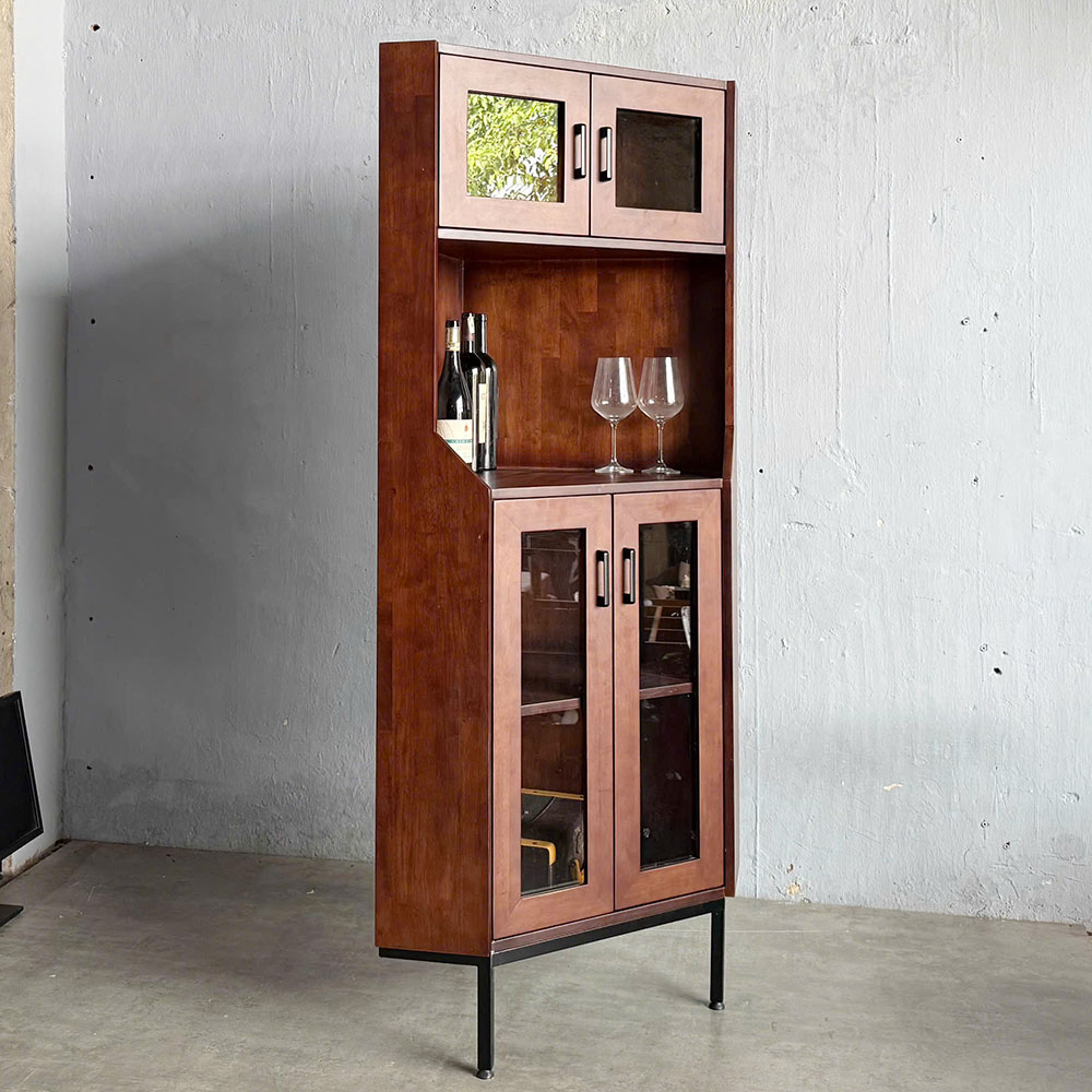 Tủ Rượu góc tường gỗ cao su 60x60x180cm Tủ Rượu góc tường gỗ cao su 60x60x180cm - hình 3