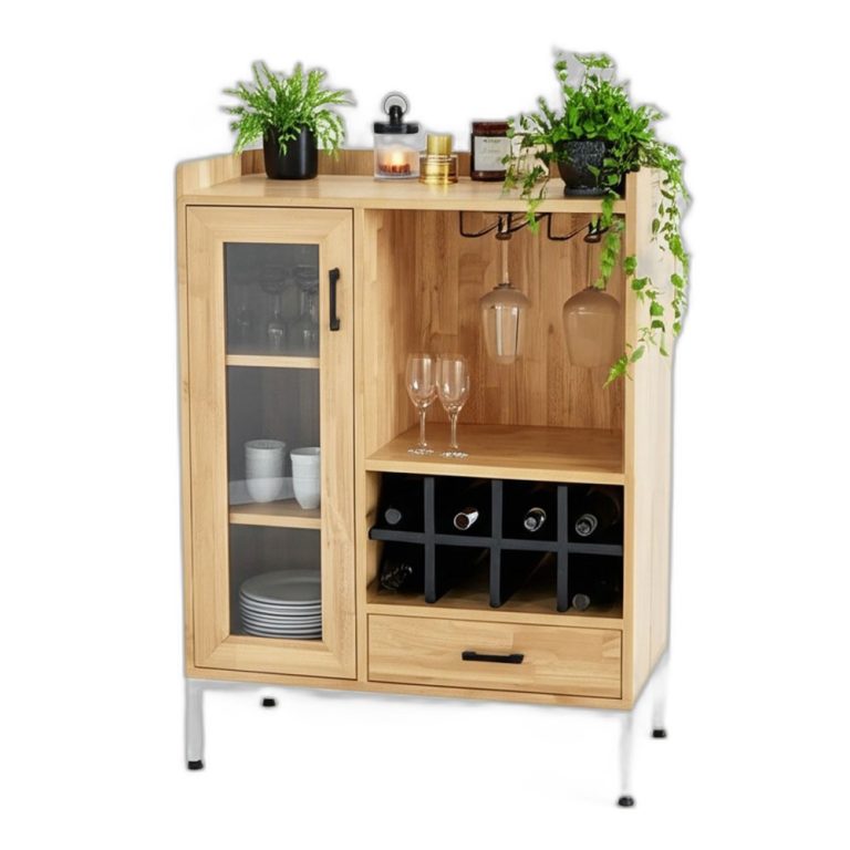 Trang chủ Tủ rượu LIVO 80x40x105cm gỗ cao su