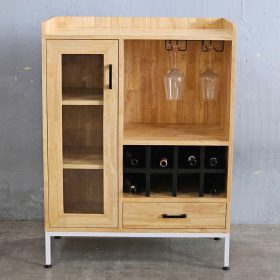 Tủ rượu LIVO 80x40x105cm gỗ cao su - hình 1