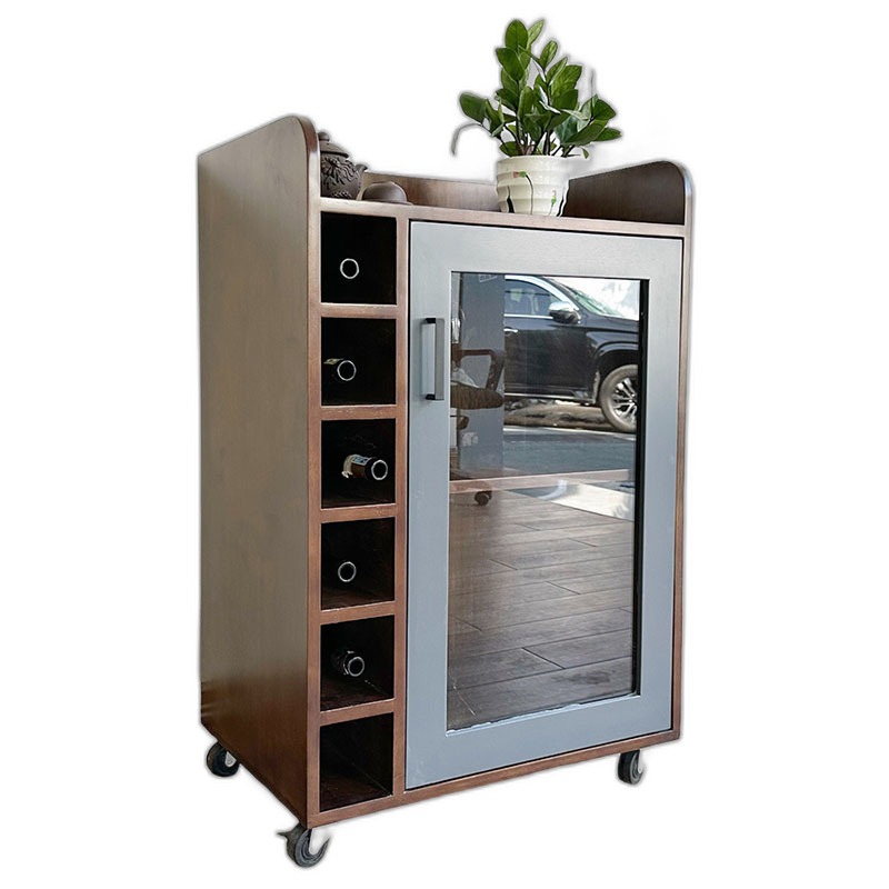 Tủ rượu mini di động gỗ tự nhiên Tủ rượu mini di động gỗ tự nhiên