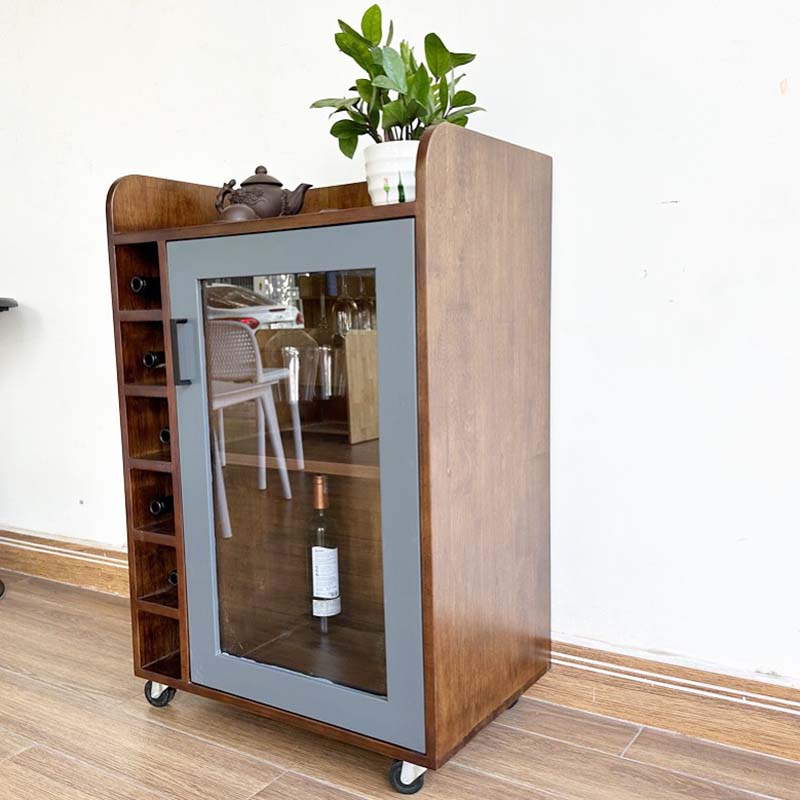 Tủ rượu mini di động gỗ tự nhiên Tủ rượu mini di động gỗ tự nhiên - hình 4