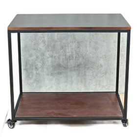 Xe đẩy 2 tầng 82x50x74cm gỗ cao su