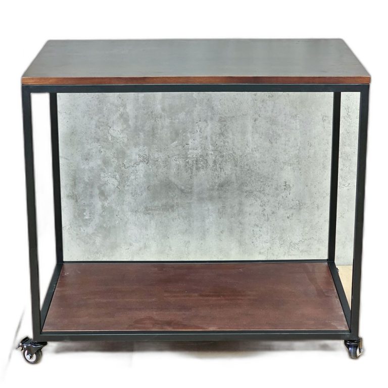 Xe đẩy 2 tầng 82x50x74cm gỗ cao su