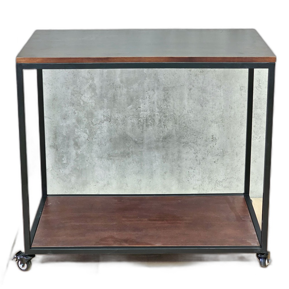 Xe đẩy 2 tầng 82x50x74cm gỗ cao su Xe đẩy 2 tầng 82x50x74cm gỗ cao su