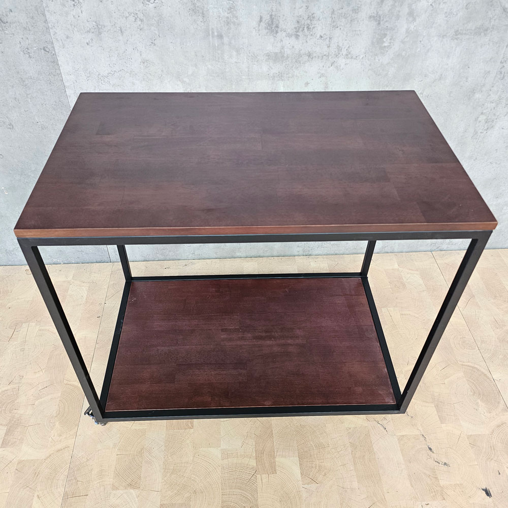 Xe đẩy 2 tầng 82x50x74cm gỗ cao su Xe đẩy 2 tầng 82x50x74cm gỗ cao su - hình 3