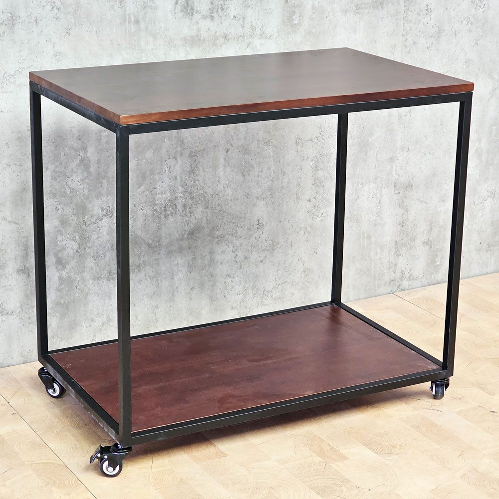 Xe đẩy 2 tầng 82x50x74cm gỗ cao su Xe đẩy 2 tầng 82x50x74cm gỗ cao su - hình 4