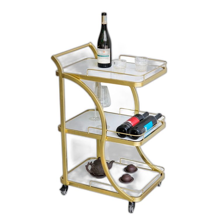 Xe đẩy rượu 3 tầng 40x54x85cm mặt đá