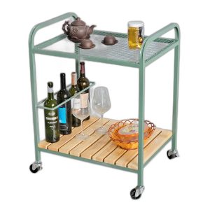 Lỗi 404 Xe đẩy rượu trà 60x45x85cm khung sắt gỗ cao su