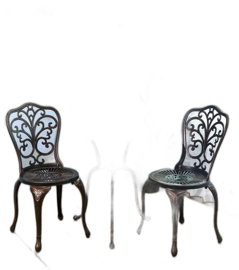 Trang chủ Bộ Bàn Ghế Nhôm Đúc 2 Ghế Hoa Văn Bướm Màu Đồng – Nội Thất Ngoài Trời Bền Đẹp