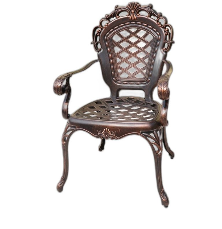 Trang chủ Bộ bàn ghế ngoài trời nhôm đúc cao cấp 8 ghế nâu chạm khắc oval